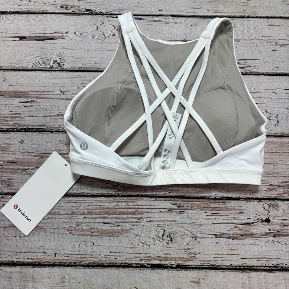 Lululemon Free to Be Serene Sports Bra High Neck C/D Cup White Size 8 NWT - Picture 3 of 5